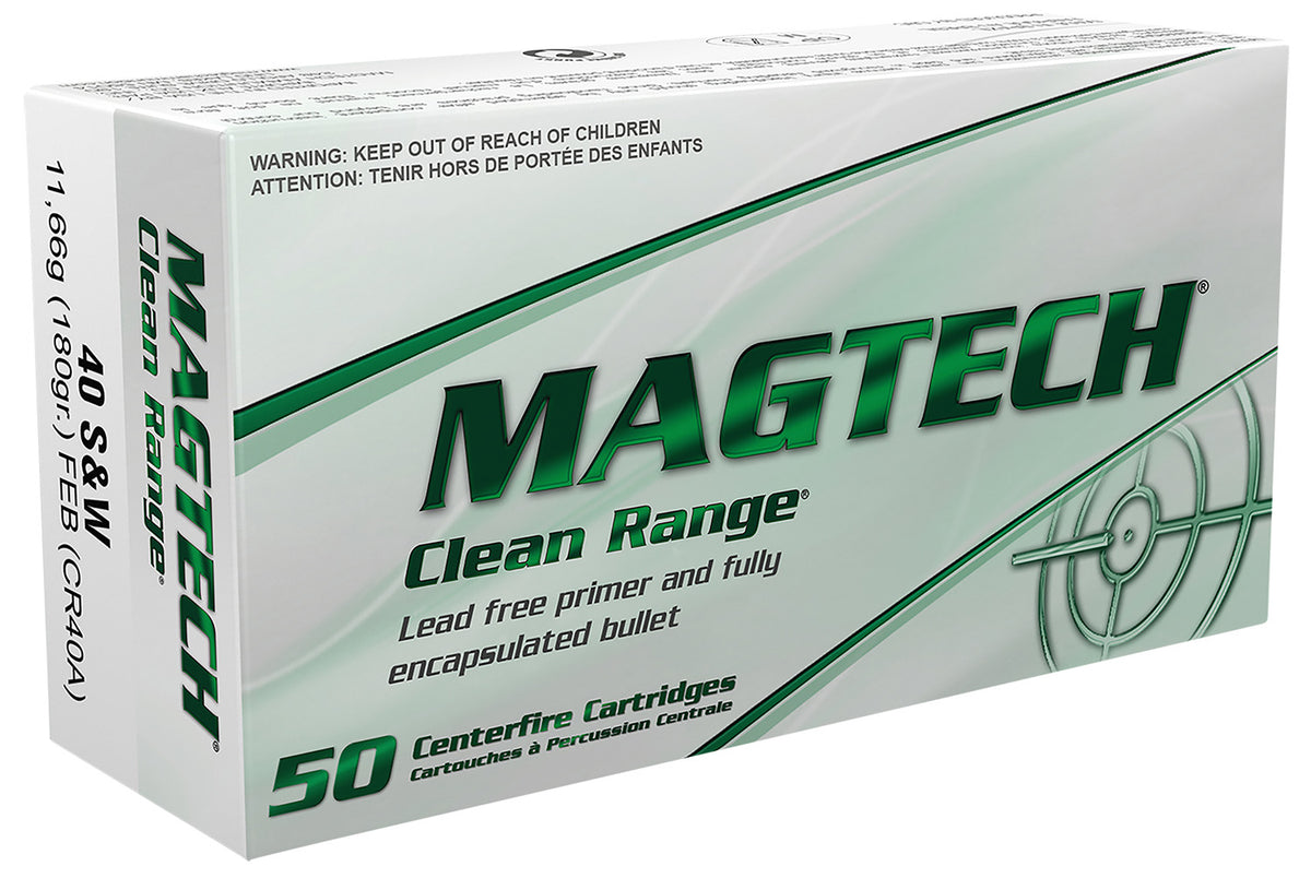 Magtech Clean Range Protection Fully Encapsulated Bullet Flat 180 Grain .40 S&W 990 fps 754908177615