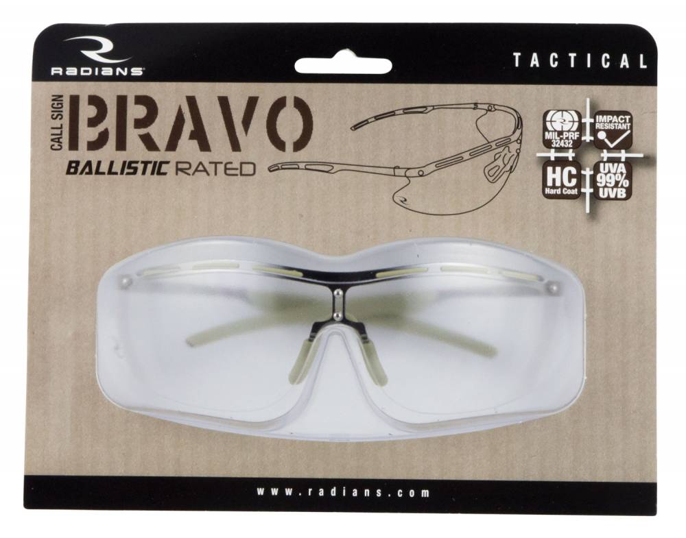 Radians Bravo Safety Glasses Silver Metal Frame Clear Lens 1 Pair