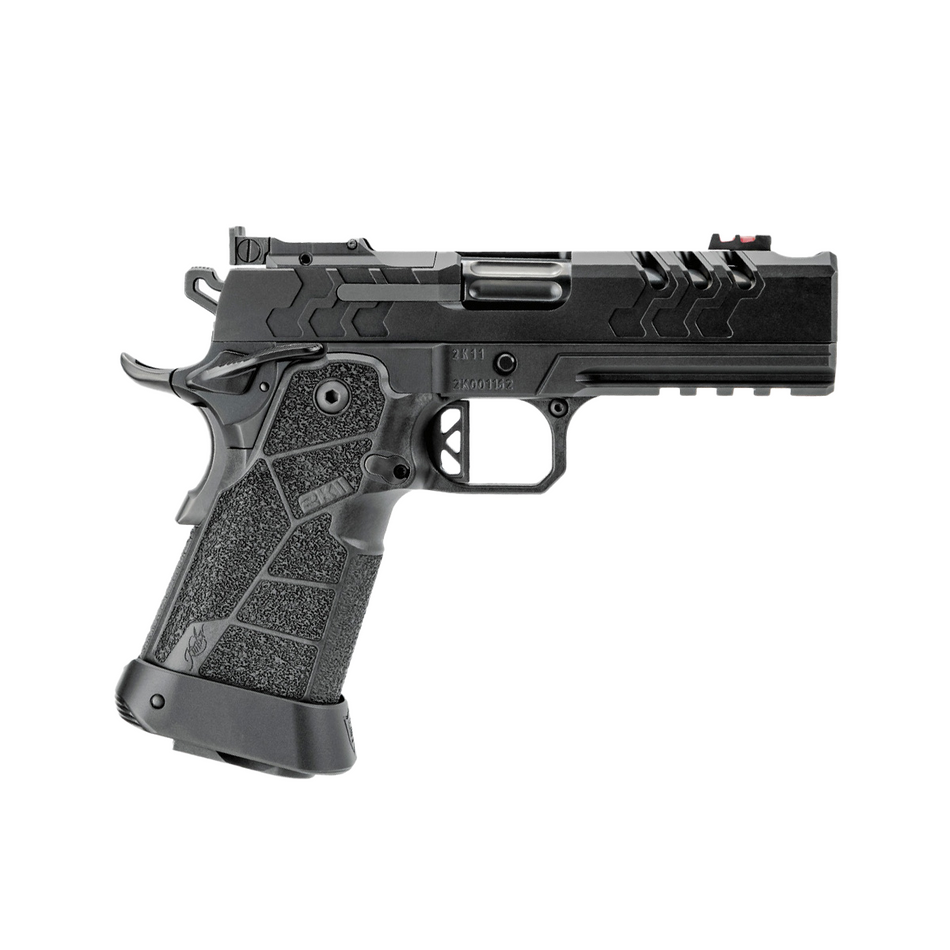 Kimber Mfg, Inc 3500073 2K11 Pro Compact 9mm Luger 19+1 4.25" Black DLC Stainless Steel Compensated Barrel & Lightening Cut/Optic Ready/Serrated Slide, Black Stainless Steel Frame w/Beavertail & Picat