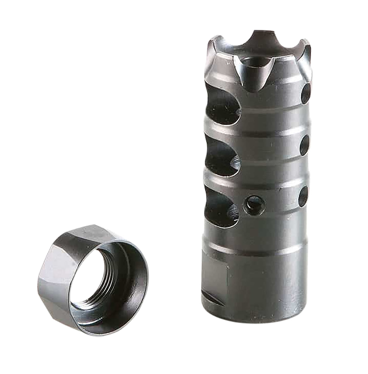 Patriot Ordnance Factory Triple Port Muzzle Brake Black Nitride 1/2"x28 5.56 NATO 00308