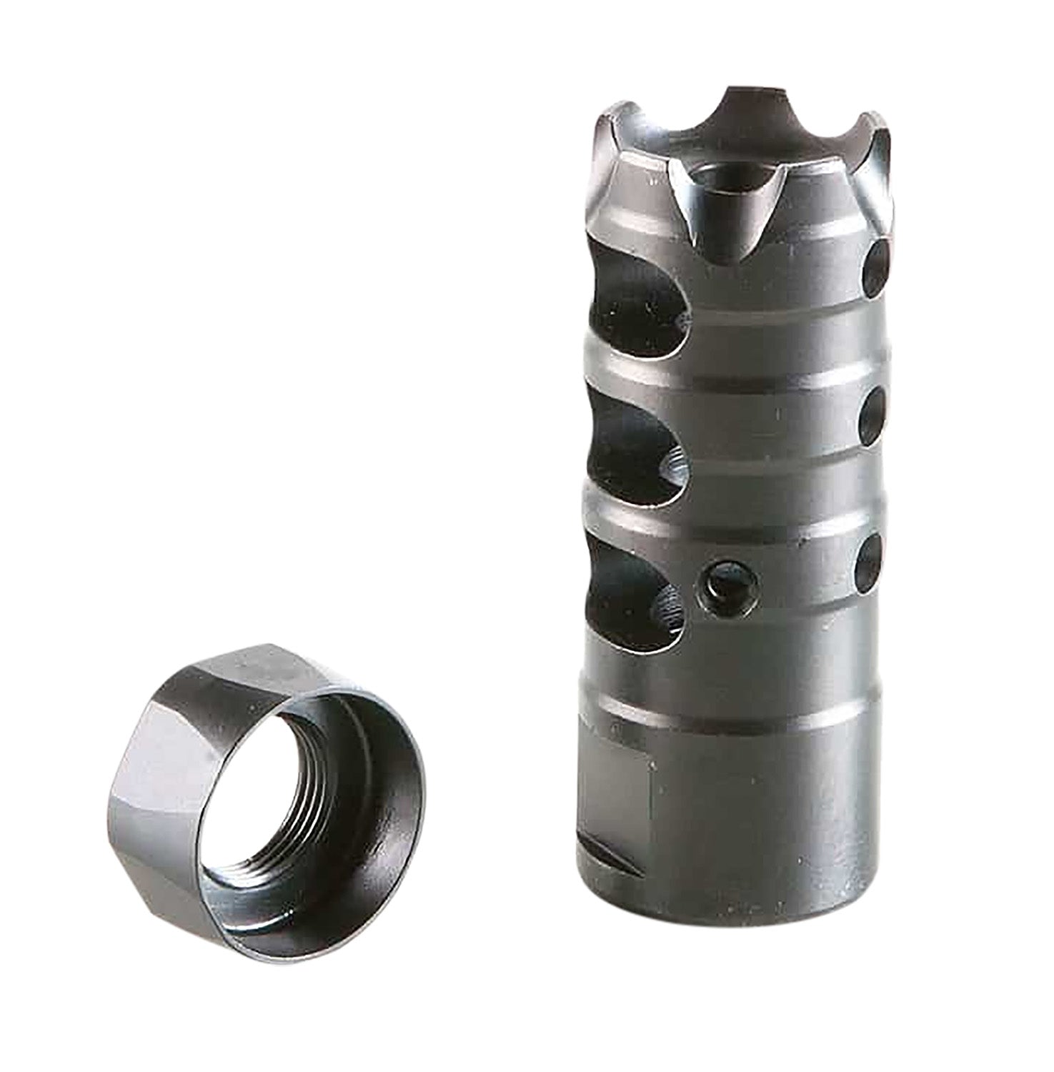 Patriot Ordnance Factory Triple Port Muzzle Brake Black Nitride 1/2"x28 5.56 NATO 00308