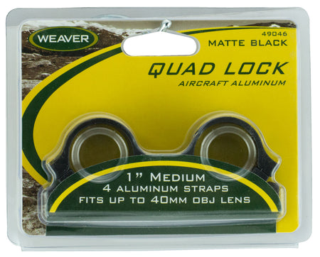 Weaver Mounts Quad Lock Detachable Rings 1" Medium Matte Black