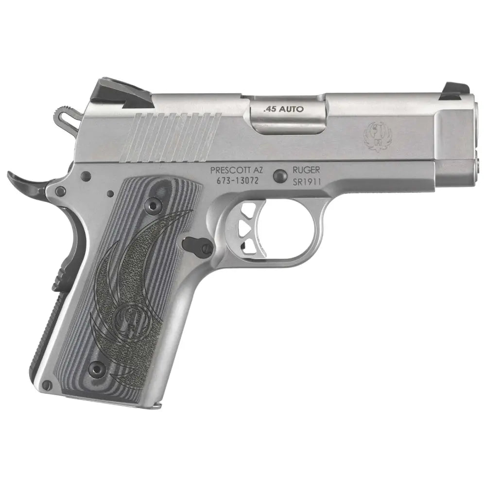 RUG SR1911 OFCR-STYLE 45ACP PSTL 3.6" STS CHK GRPS 7+1