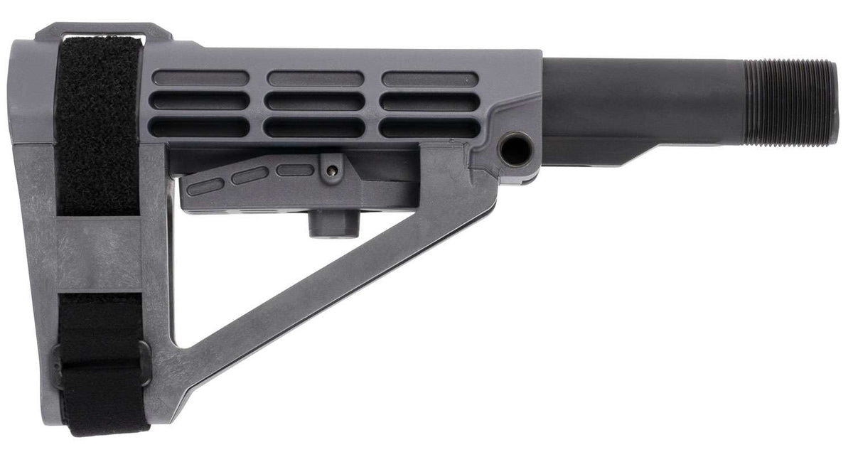 SB Tactical SBA4 Stealth Gray Adjustable Pistol Stabilizing Brace - 5-Position, 6-Pos Mil-Spec Tube