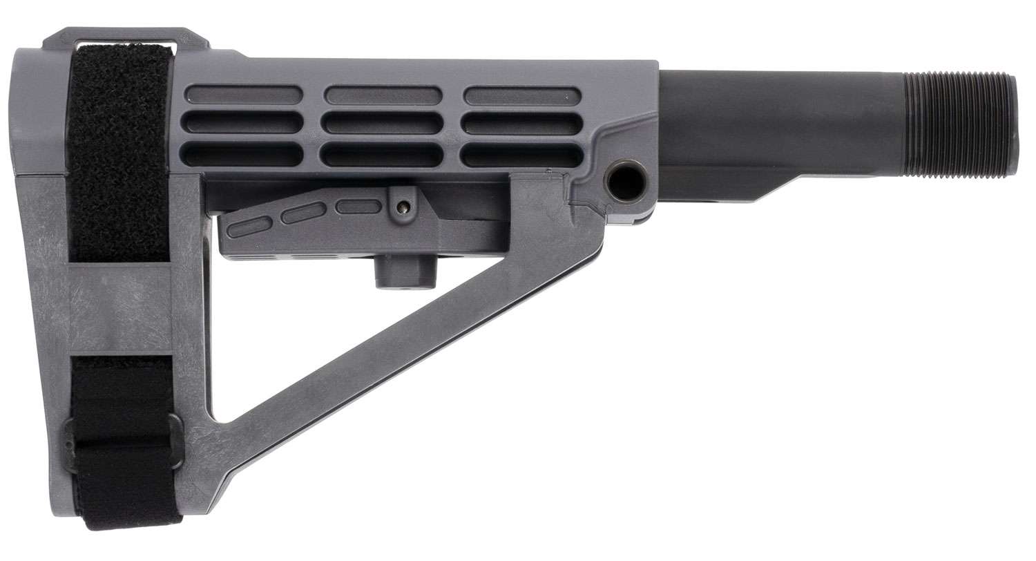 SB Tactical SBA4 Stealth Gray Adjustable Pistol Stabilizing Brace - 5-Position, 6-Pos Mil-Spec Tube