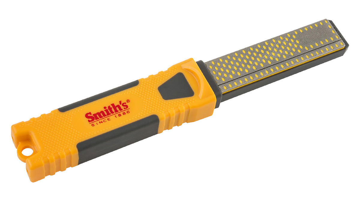 Smiths Products DCS4 Hand Held 4-Inch Diamond Combination Knife Sharpener Coarse/Fine Yellow Rubber Handle