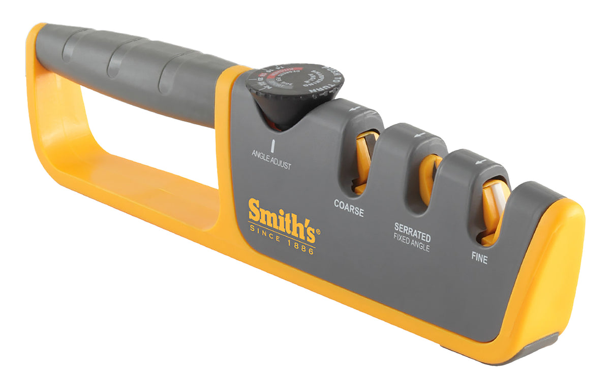 Smiths Products 50264 Pull-Through Knife Sharpener Adjustable Angle Ceramic and Diamond Gray