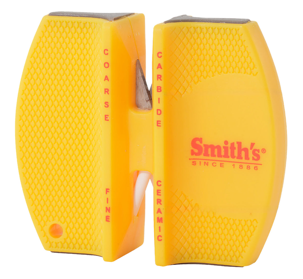 Smiths Products CCKS Hand Held 2-Step Carbide Ceramic Knife Sharpener Fine/Coarse Yellow