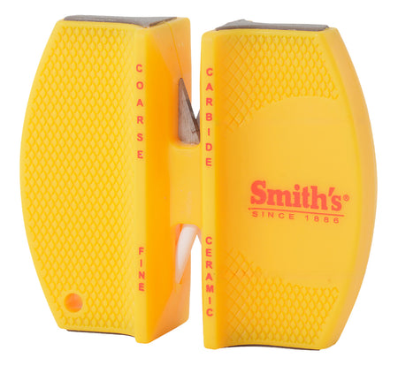 Smiths Products CCKS Hand Held 2-Step Carbide Ceramic Knife Sharpener Fine/Coarse Yellow