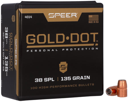 Speer 4014 Gold Dot .38 Special 135 Grain HP Short Barrel Component Bullets 100 Per Box