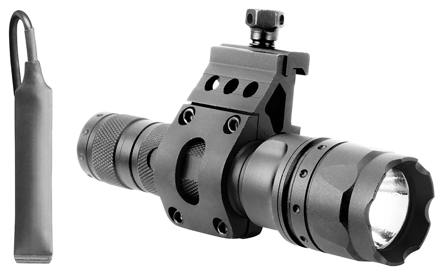 Aim Sports FHD500B Black Anodized 500 Lumens CREE LED Flashlight with Tape Switch and Offset Mount