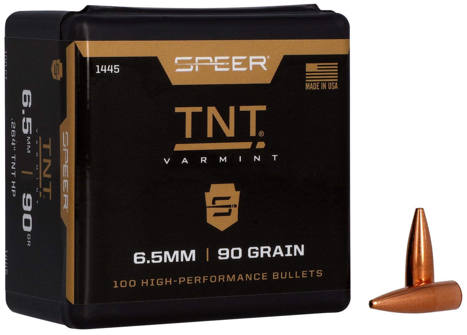 Speer 1445 TNT 6.5 Creedmoor 90 Grain JHP Reloading Bullets 100/Box