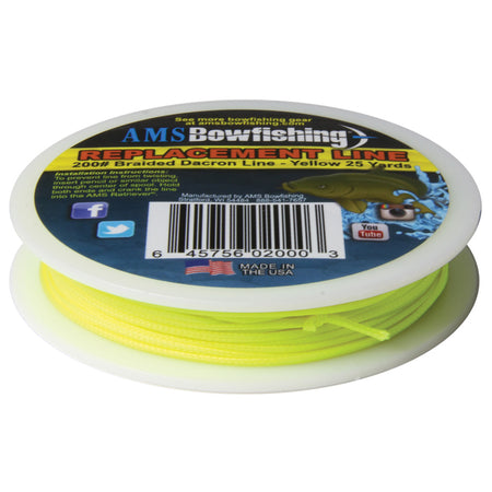 AMS Retriever Bowfishing Braided Dacron Line Yellow 200 lb. 25 yd.