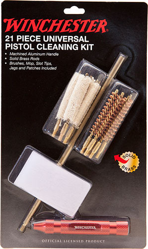 Winchester Universal Pistol Cleaning Kit 21PC with Phosphor Bronze Brushes and Patches