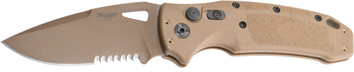 Hogue K320A M17 3.5in Automatic Folding Knife Drop Point Poly Frame Tan