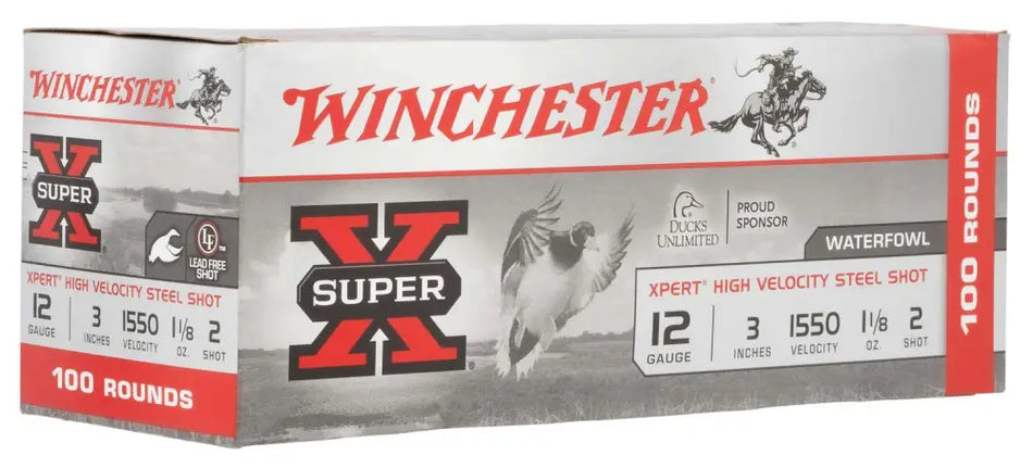Winchester 12 Gauge Shotgun Ammo XPERT STEEL HIgh Velocity Value Pack 3 in 1-1/8 oz #2