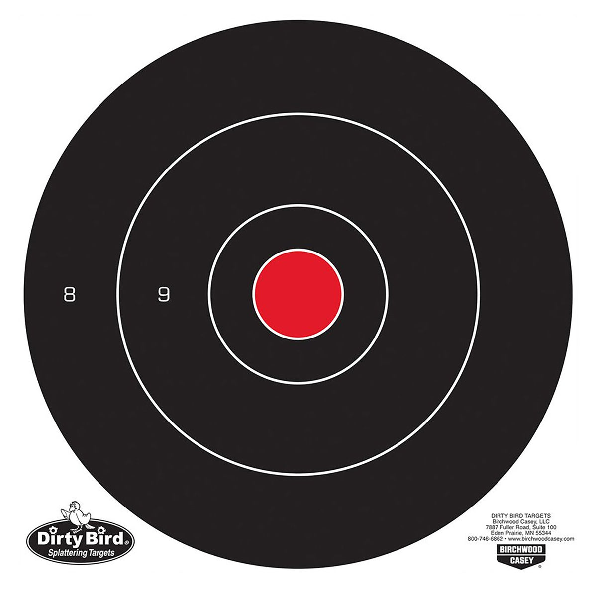 Birchwood Casey 35012 12" Bullseye Dirty Bird Hanging Tagboard Target Black/White 12 Pack