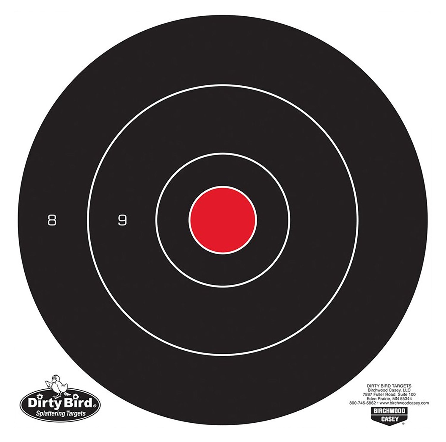 Birchwood Casey 35012 12" Bullseye Dirty Bird Hanging Tagboard Target Black/White 12 Pack