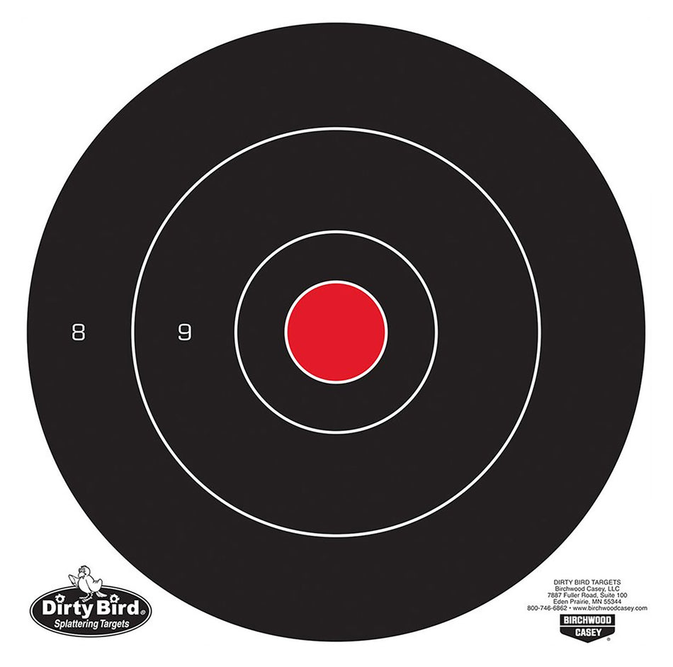 Birchwood Casey 35012 12" Bullseye Dirty Bird Hanging Tagboard Target Black/White 12 Pack