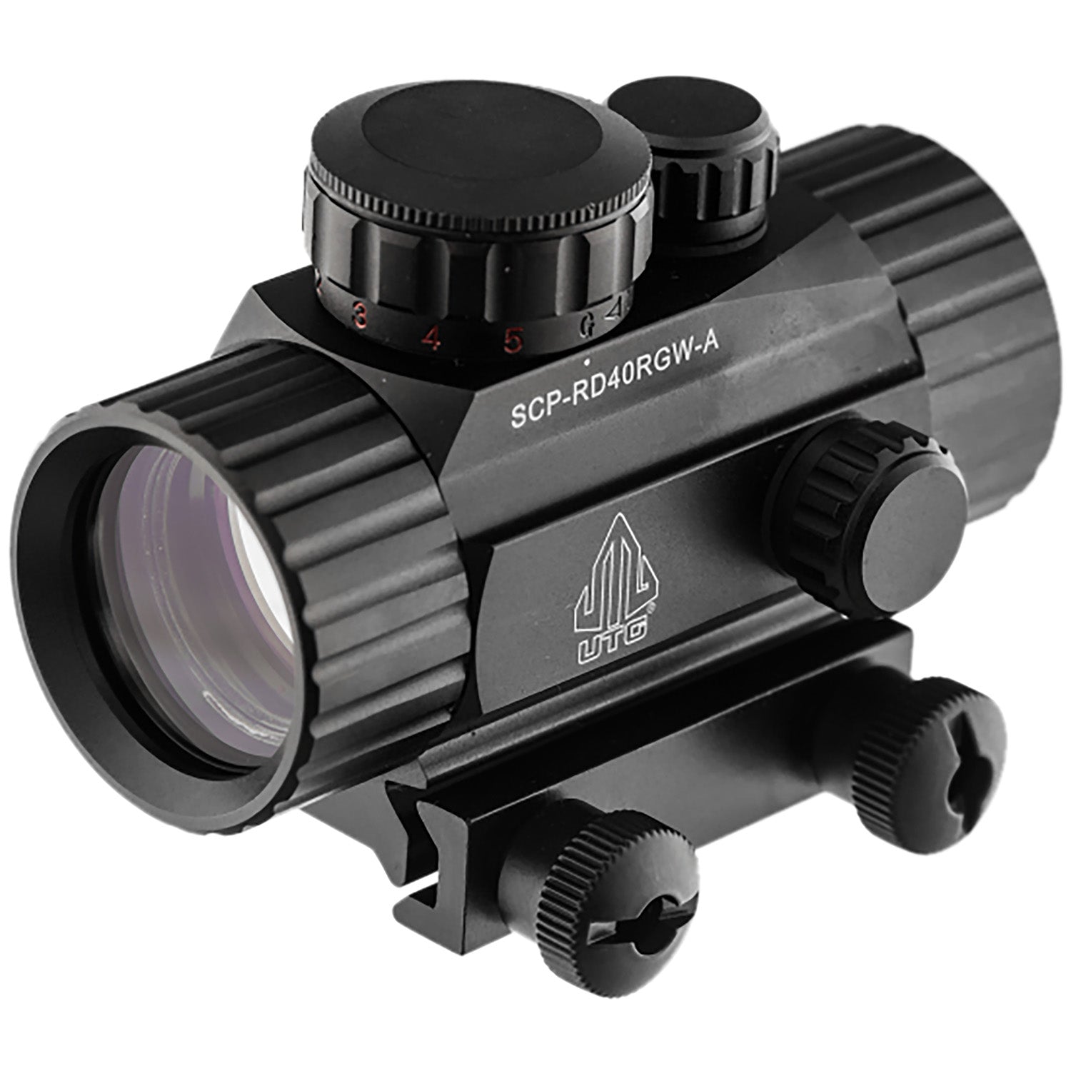 UTG SCPRD40RGWA ITA Black 38mm 4 MOA Dual Illumination CQB Dot Reticle