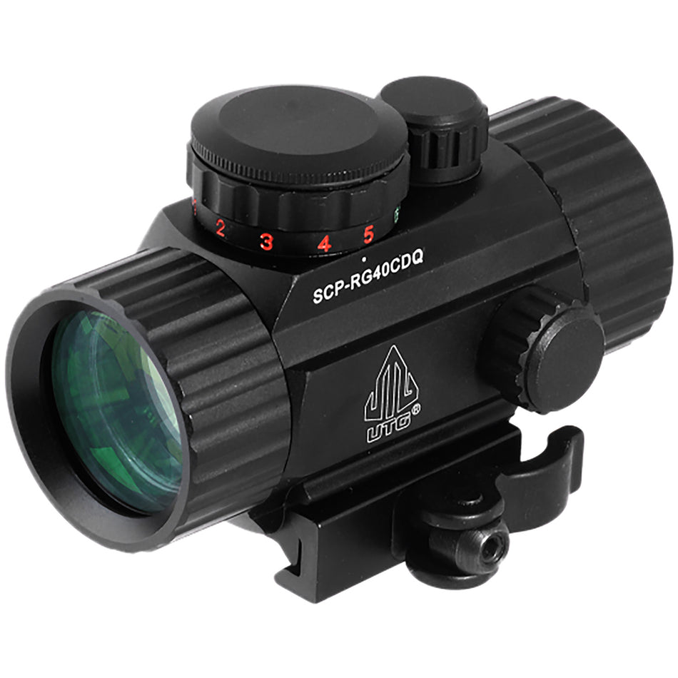 UTG SCPRG40CDQ ITA 1x Red/Green Dot Sight 4 MOA Dot 62 MOA Circle Black Anodized