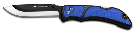 Outdoor Edge RLU40C RazorLite 3.50" Folding 420J2 Stainless Blade Black and Blue Polymer Handle