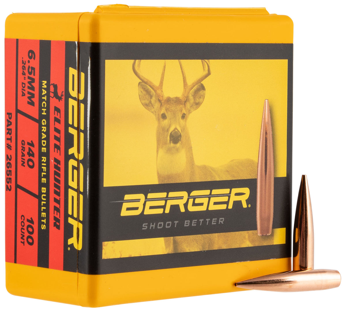 Berger Bullets 26552 Elite Hunter 6.5mm 140 Grain Boat Tail 100ct