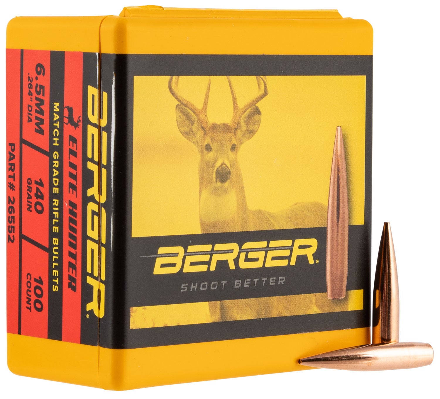 Berger Bullets 26552 Elite Hunter 6.5mm 140 Grain Boat Tail 100ct