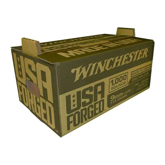 Winchester 9mm Luger / Parabellum USA Forged 115 grain Full Metal Jacket ammunition