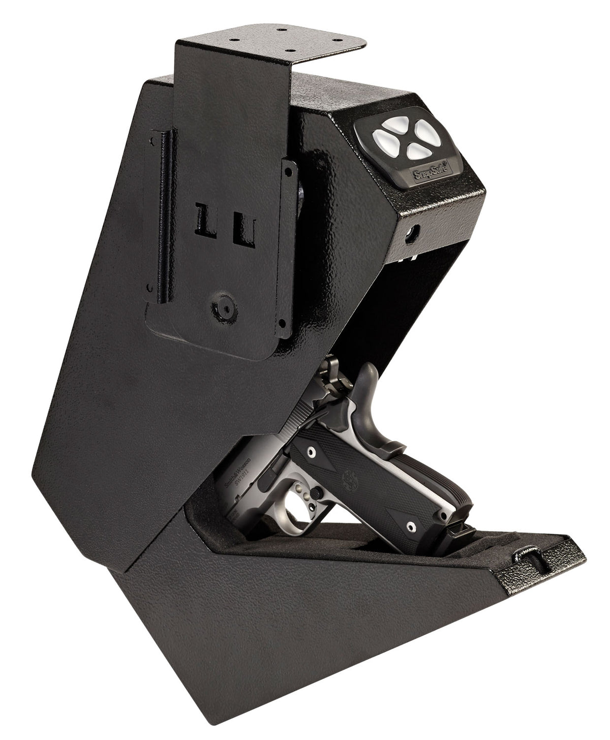 SnapSafe 75431 Under-Counter Drop Box Keypad Safe for 1 Handgun, Black Steel