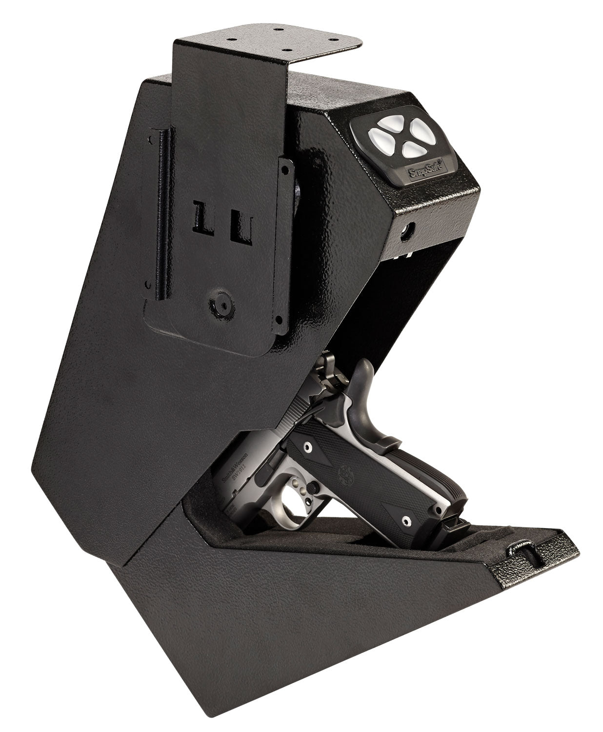SnapSafe 75431 Under-Counter Drop Box Keypad Safe for 1 Handgun, Black Steel