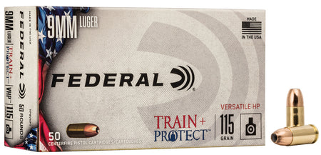 Federal Train & Protect Versatile Hollow Point 115 Grain 9mm Luger/Parabellum 1180 fps 604544627329