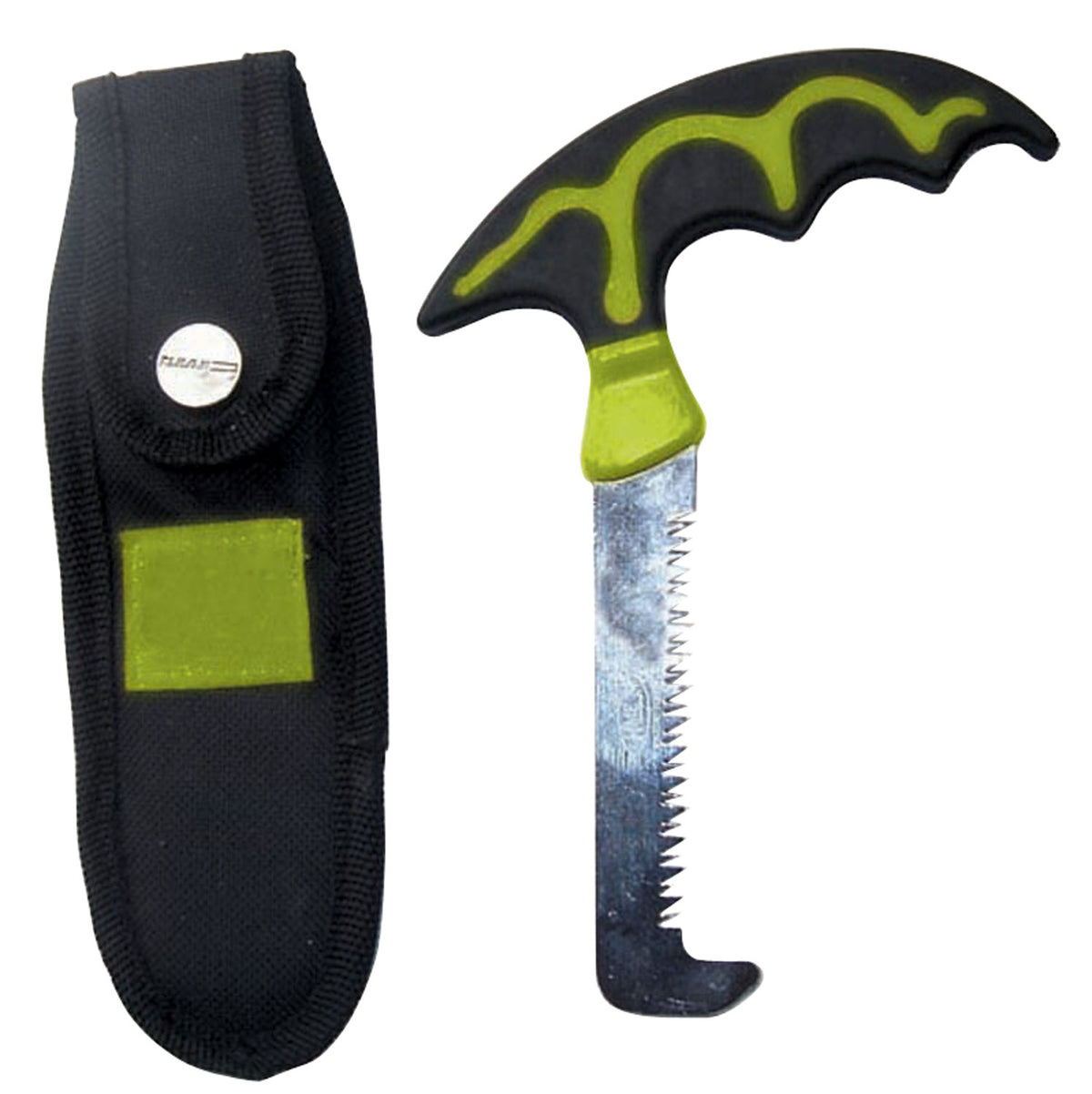 HME BSWS Stainless Steel Bone Saw Field Dressing Black Polymer Handle with Blade Stop and Scabbard with Belt Loop