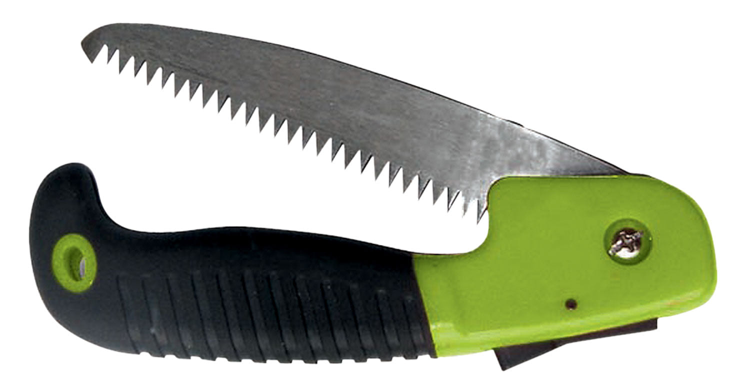 HME FS1 7" Carbon Steel Folding Saw with Rust Coating Blade Lock and Pistol Grip Polymer Handle