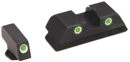 AmeriGlo GL113 Tritium Sight Set for Glock Gen 1-4 - Green Tritium w/ White Outline
