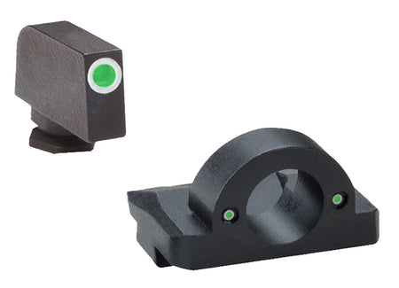 AmeriGlo GL125 Ghost Ring Sight Set Glock 9mm/.40/.380 - Green Tritium Front & Rear