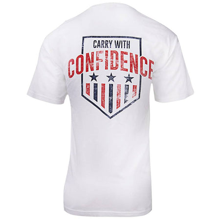 Glock Carry With Confidence Graphic T-Shirt Red White and Blue Medium