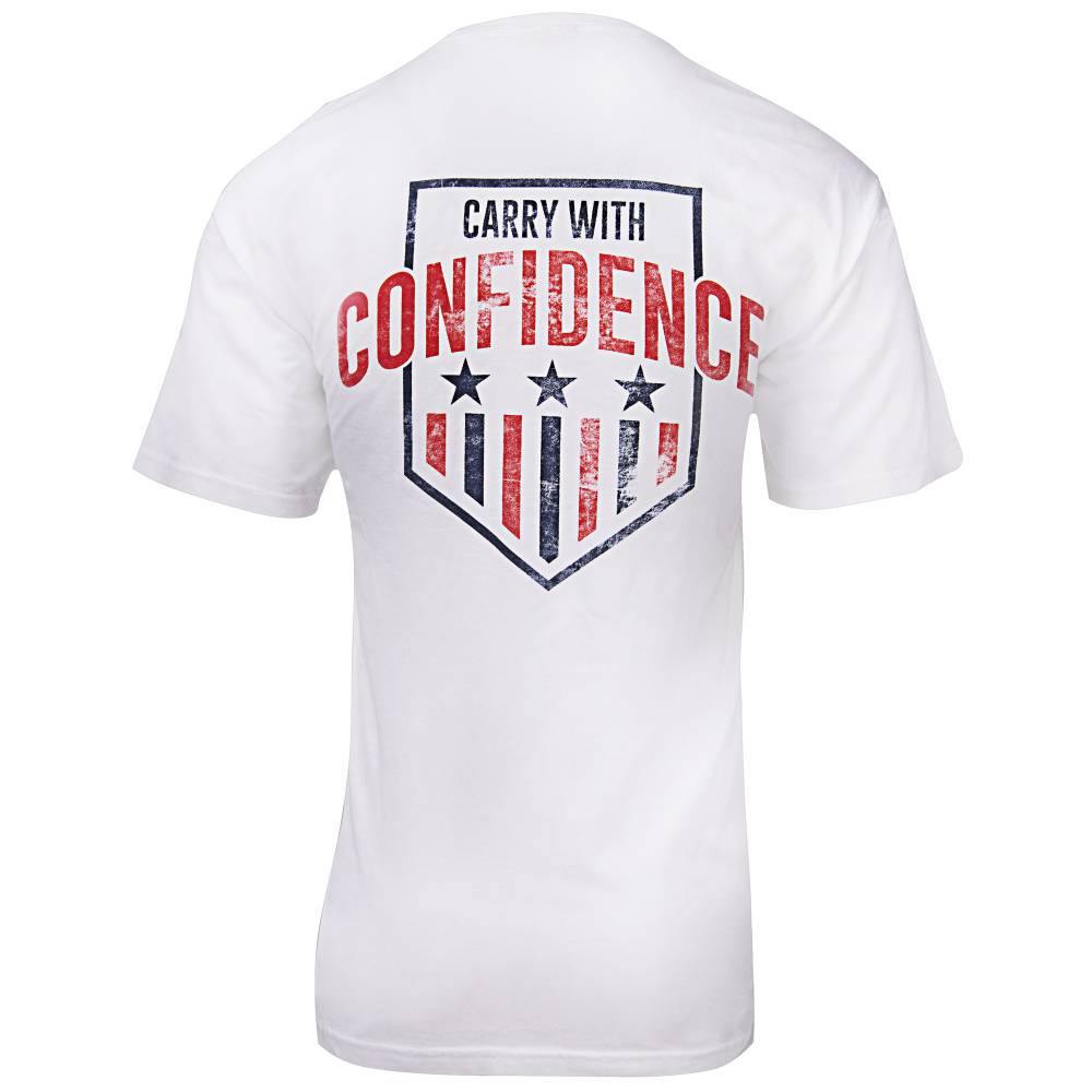 Glock Carry With Confidence Short Sleeve Shirt Red White and Blue Large