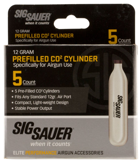 Sig Sauer Airguns AC125 12 Gram CO2 Cartridges 5 Count Pack
