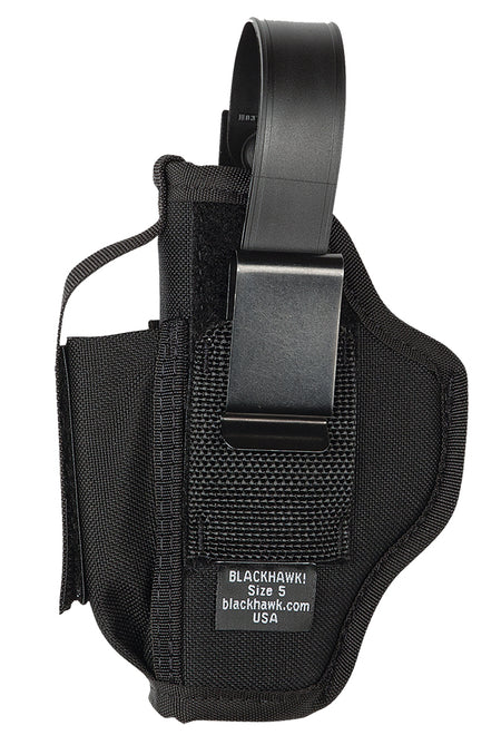 Blackhawk Multi-Use Size 05 Ambidextrous Holster Black Cordura Nylon Belt Clip Large Auto 3.75-4.50" Barrel