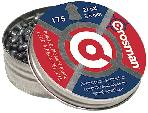 Crosman P022 .22 Cal Pointed Lead Hunting Pellets 175/Tin