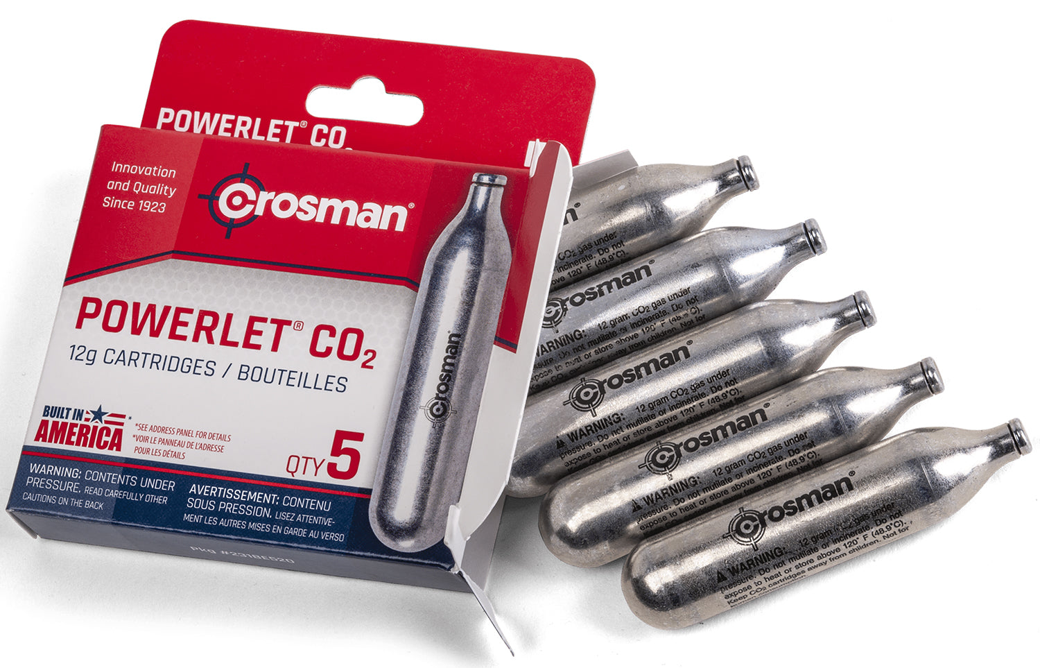 Crosman 231B Powerlet 12g CO2 Cartridges 5 Pack