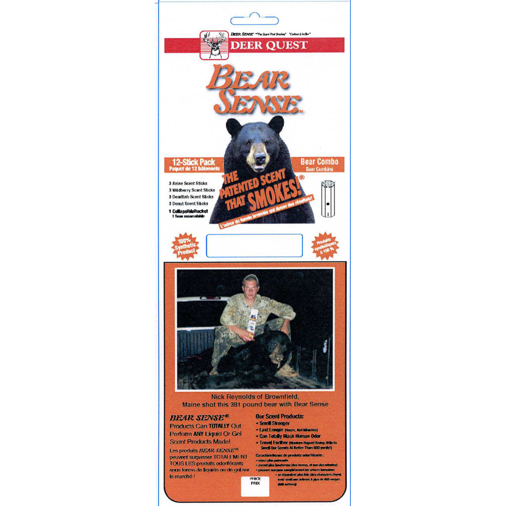 Deer Quest Bear Sense 12-Pack Scent Sticks and Bucket Combo