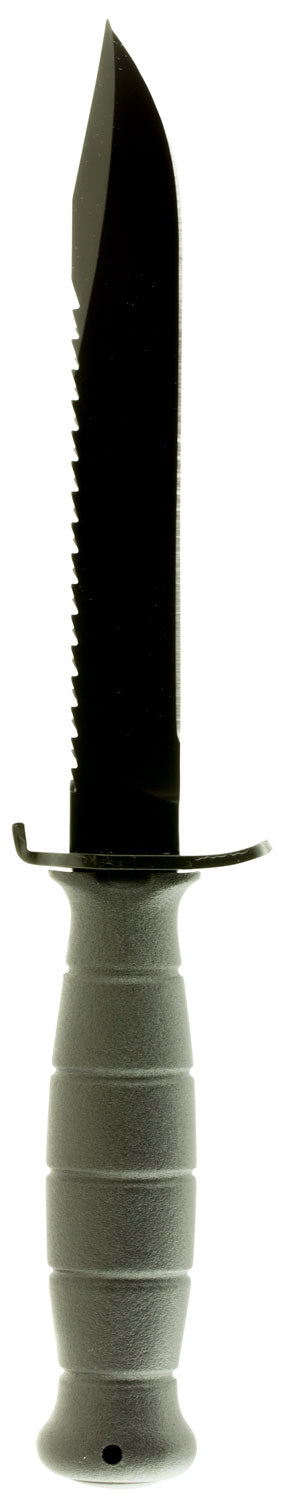 Glock KB17281 7" Fixed Blade Field Knife Carbon Steel Clip Point with Saw, Black Trimond Handle