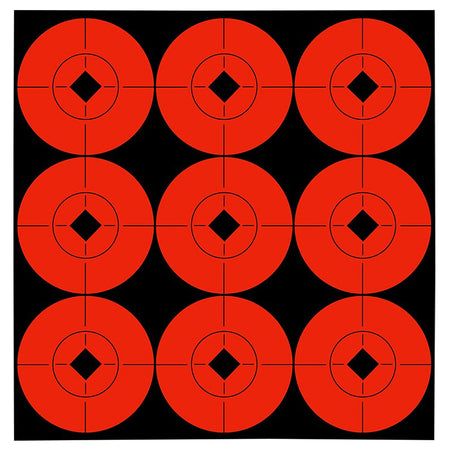 Birchwood Casey 33902 2" Bullseye Target Spots Self-Adhesive Paper Target Black/Orange 90 Pack