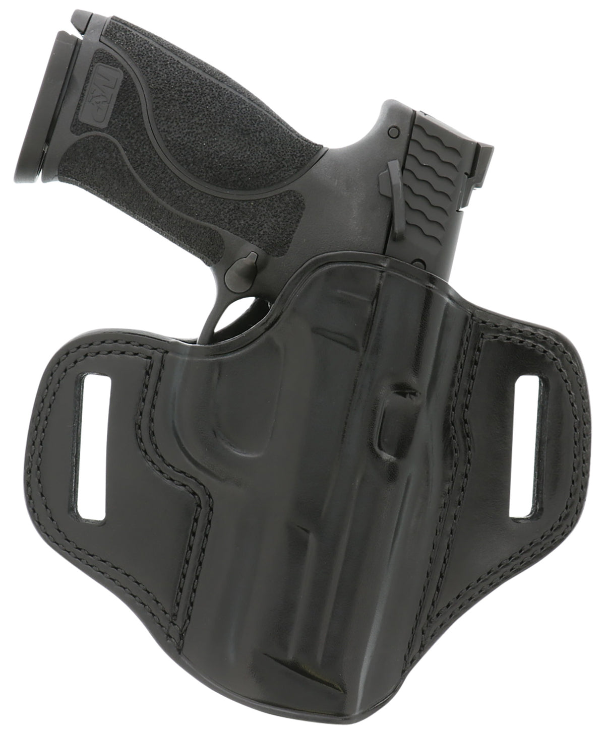 Galco CM212B Combat Master Black Leather Pancake Belt Holster, 1911 5" Models, Right Hand