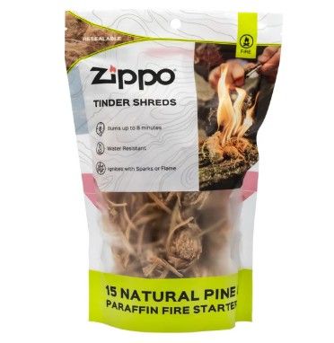 Zippo 15-Piece Tinder Shreds Bag for Fire Starting