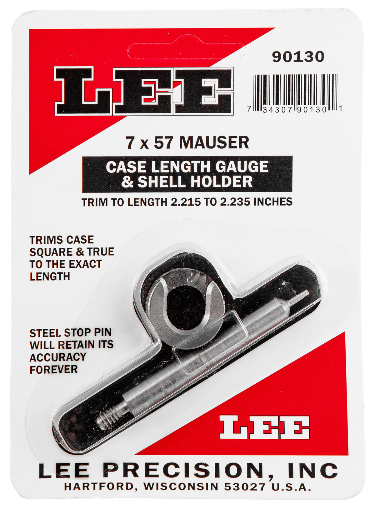 Lee 90130 7x57mm Mauser Steel Case Length Gauge for Reloading