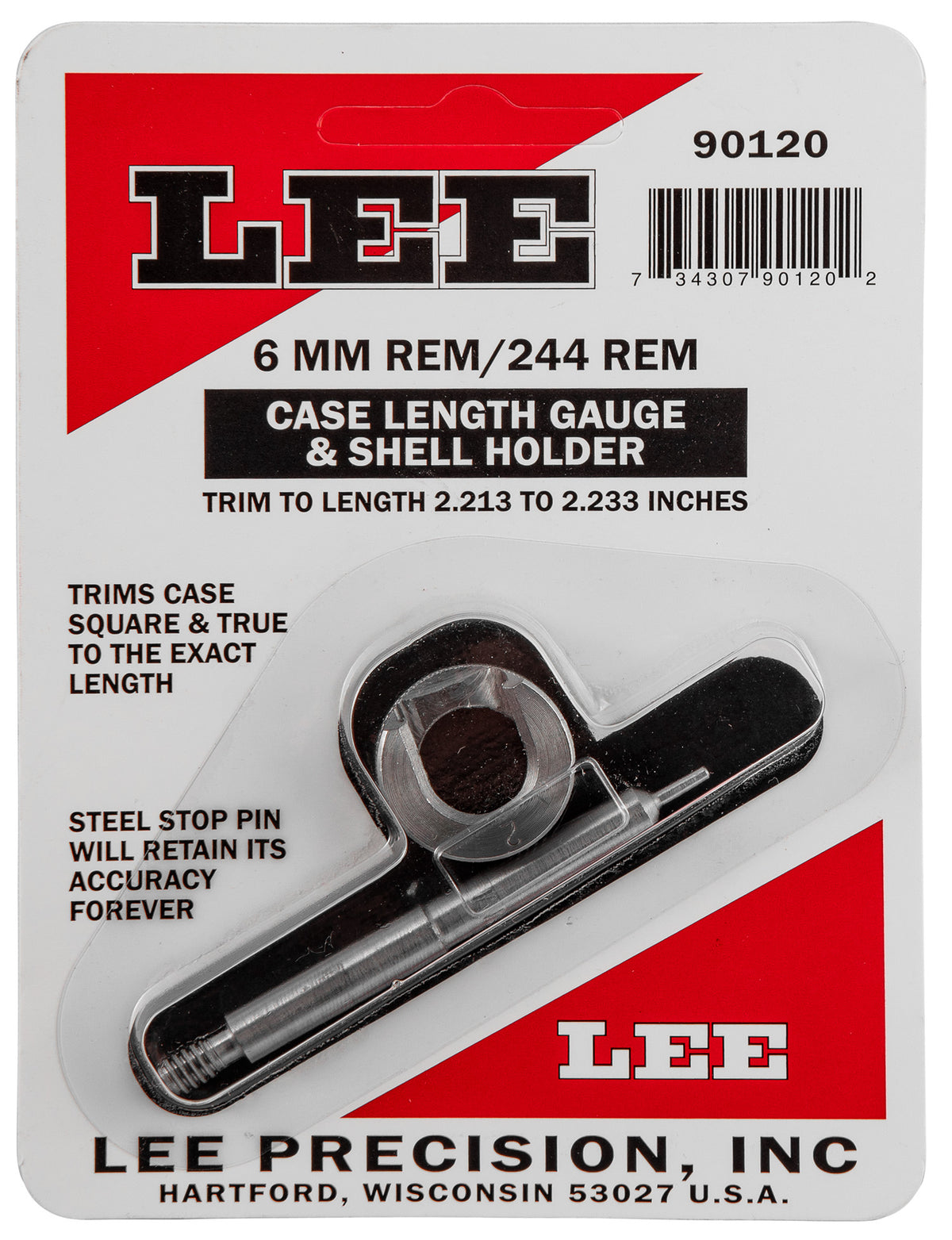 Lee 90120 6mm Rem / 244 Rem Case Length Gauge for Reloading
