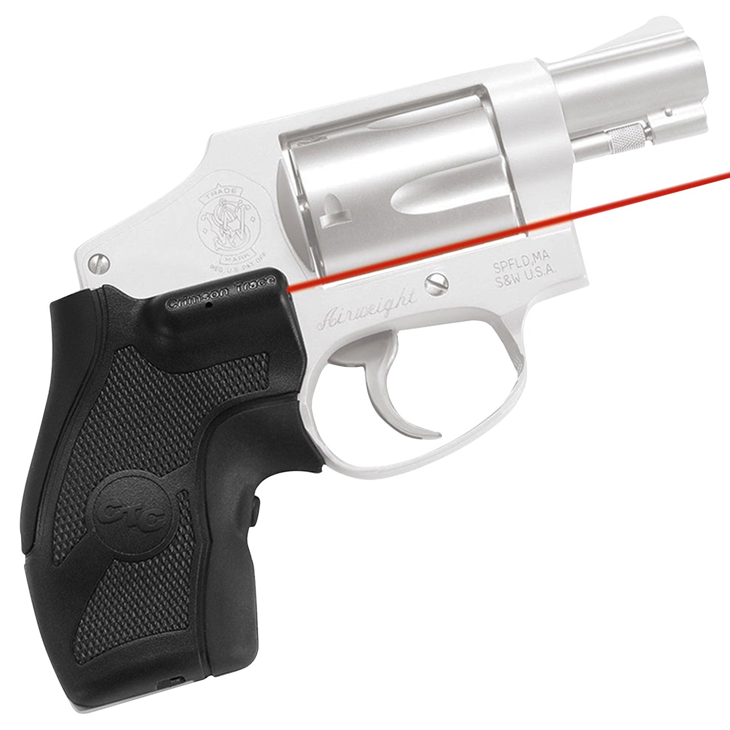 Crimson Trace 011680 Red Laser Lasergrips S&W J Frame Round Butt Revolver, Black Polymer